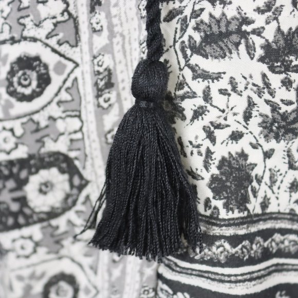 Lucky Brand Womens Small Tassel Boho Peasant Top - Picture 4 of 5